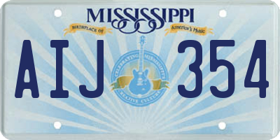 MS license plate AIJ354
