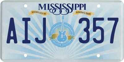 MS license plate AIJ357