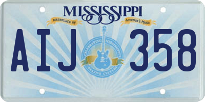 MS license plate AIJ358