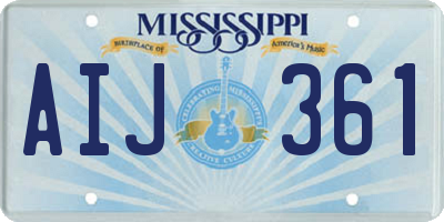 MS license plate AIJ361