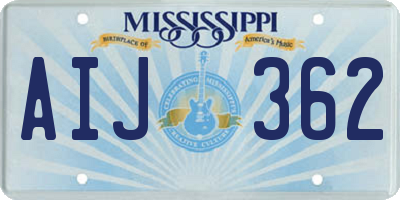MS license plate AIJ362