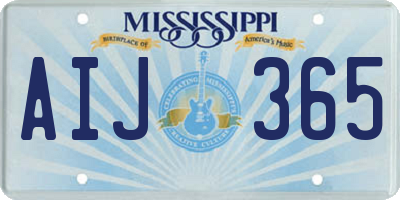 MS license plate AIJ365