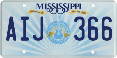 MS license plate AIJ366