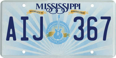 MS license plate AIJ367