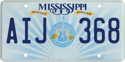 MS license plate AIJ368
