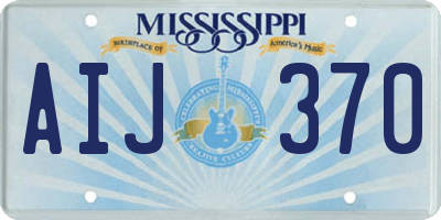 MS license plate AIJ370