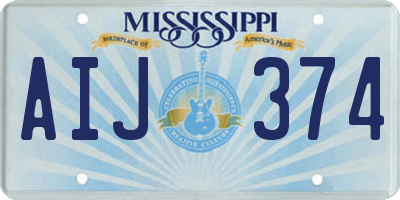 MS license plate AIJ374