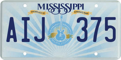 MS license plate AIJ375