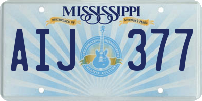 MS license plate AIJ377