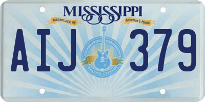 MS license plate AIJ379
