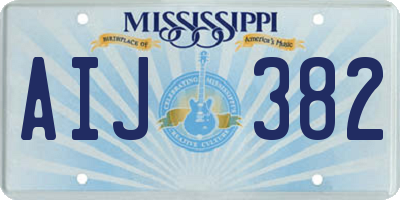 MS license plate AIJ382