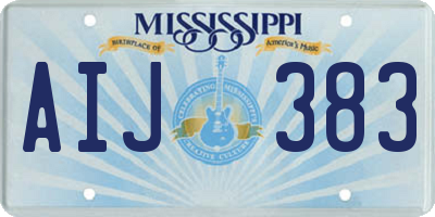 MS license plate AIJ383