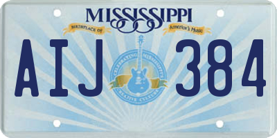 MS license plate AIJ384