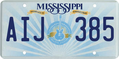 MS license plate AIJ385