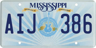 MS license plate AIJ386