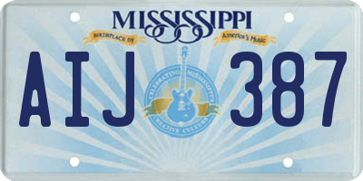 MS license plate AIJ387