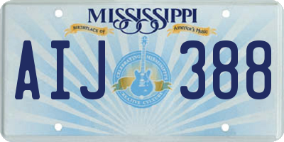 MS license plate AIJ388
