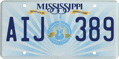 MS license plate AIJ389