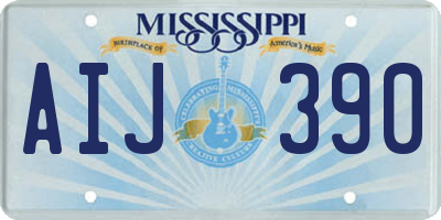 MS license plate AIJ390