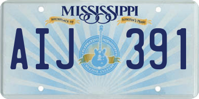 MS license plate AIJ391