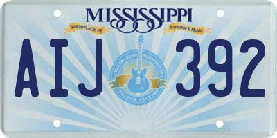 MS license plate AIJ392