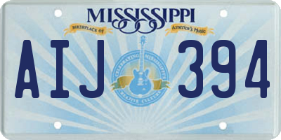 MS license plate AIJ394