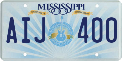 MS license plate AIJ400
