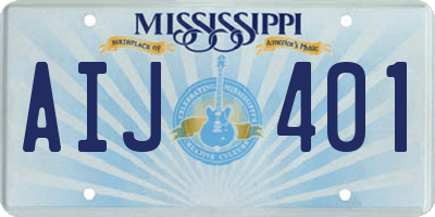 MS license plate AIJ401