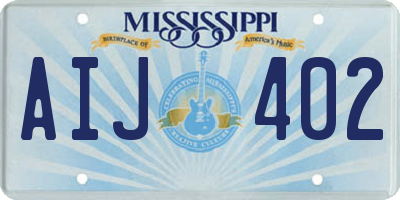 MS license plate AIJ402
