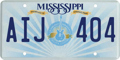 MS license plate AIJ404