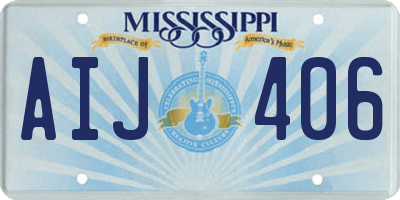 MS license plate AIJ406
