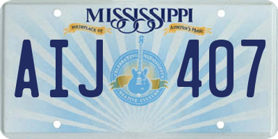 MS license plate AIJ407