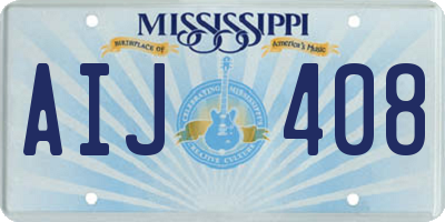 MS license plate AIJ408