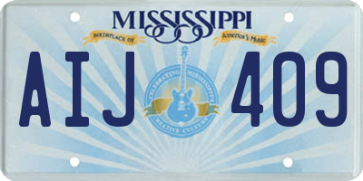 MS license plate AIJ409