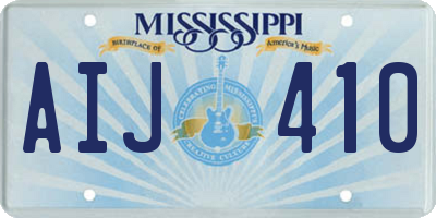 MS license plate AIJ410