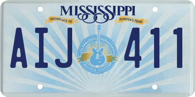 MS license plate AIJ411