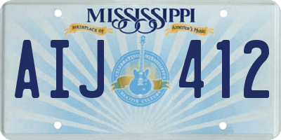 MS license plate AIJ412