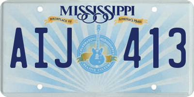 MS license plate AIJ413