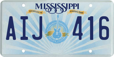MS license plate AIJ416