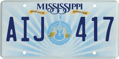 MS license plate AIJ417