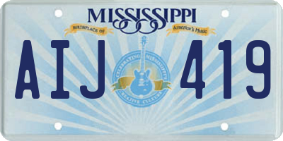 MS license plate AIJ419