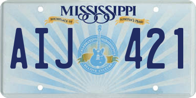 MS license plate AIJ421