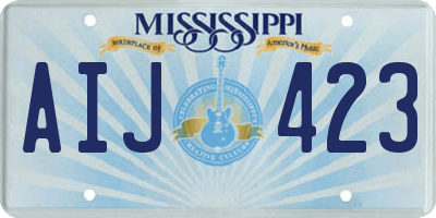 MS license plate AIJ423