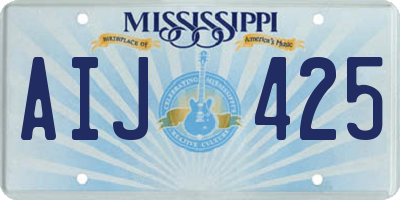 MS license plate AIJ425