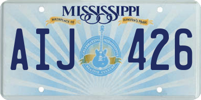 MS license plate AIJ426