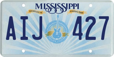 MS license plate AIJ427