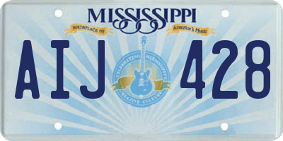 MS license plate AIJ428
