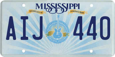 MS license plate AIJ440