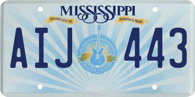 MS license plate AIJ443