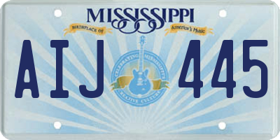 MS license plate AIJ445